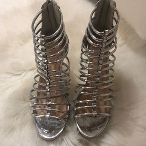 Silver high heel